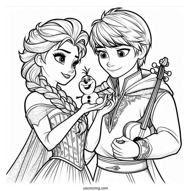 Elsa And Jack Frost Coloring Page