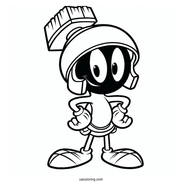 Marvin The Martian Outline Coloring Sheet For Preschoolers