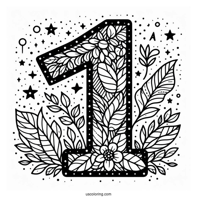 Numberblocks Coloring Page 11 With Leaves And Stars