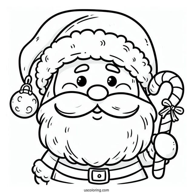 Easy Outline Of Santa To Color For Toddlers