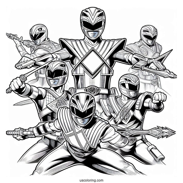 Power Rangers Super Ninja _ Steel Poster Coloring Page