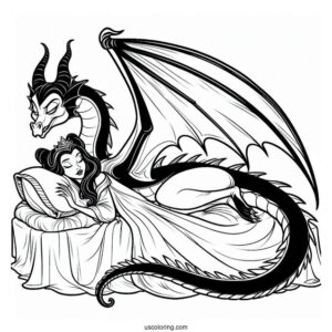 Sleeping Beauty Dragon Maleficent Coloring Page