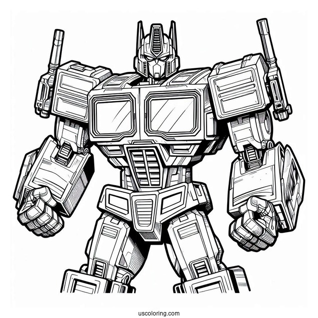 Angry Optimus Prime Coloring Page