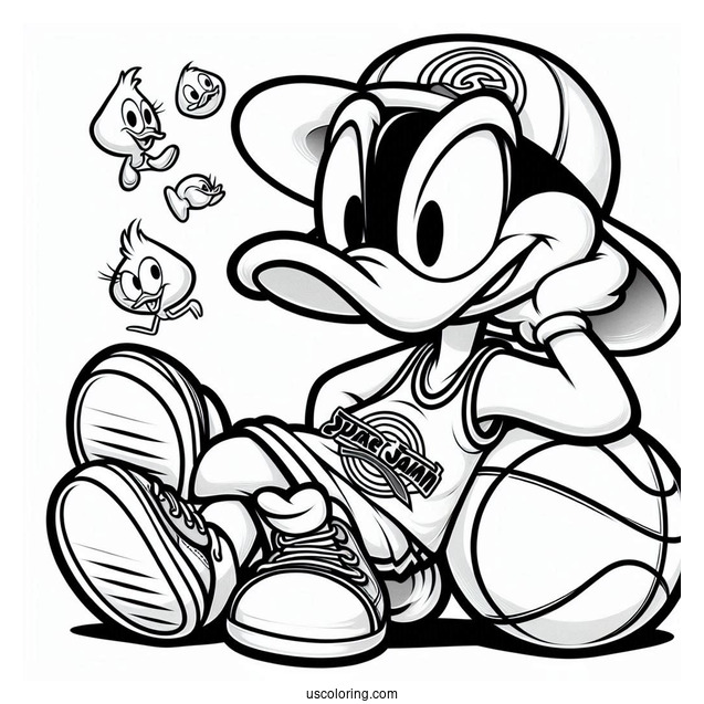 Daffy Duck Wearing Tune Squad Jersey