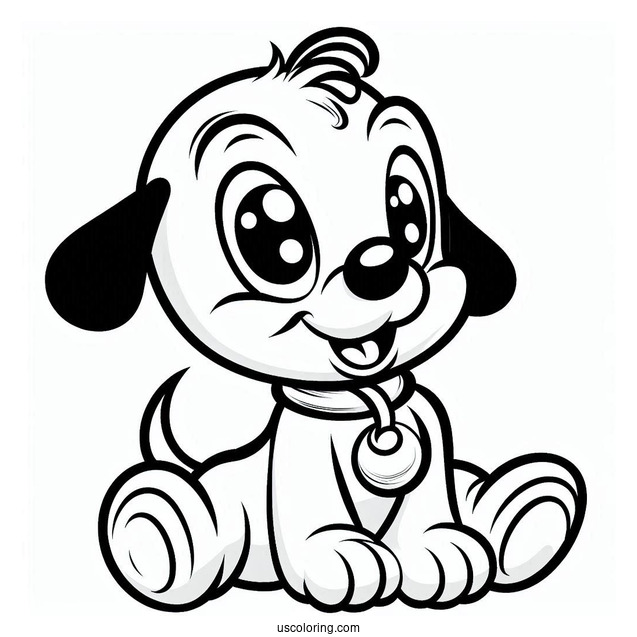 Simple Baby Pluto Coloring Page For Preschoolers