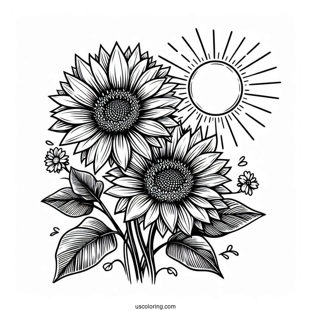 Flower Coloring Pages Of Maximilian Sunflower Under The Sun