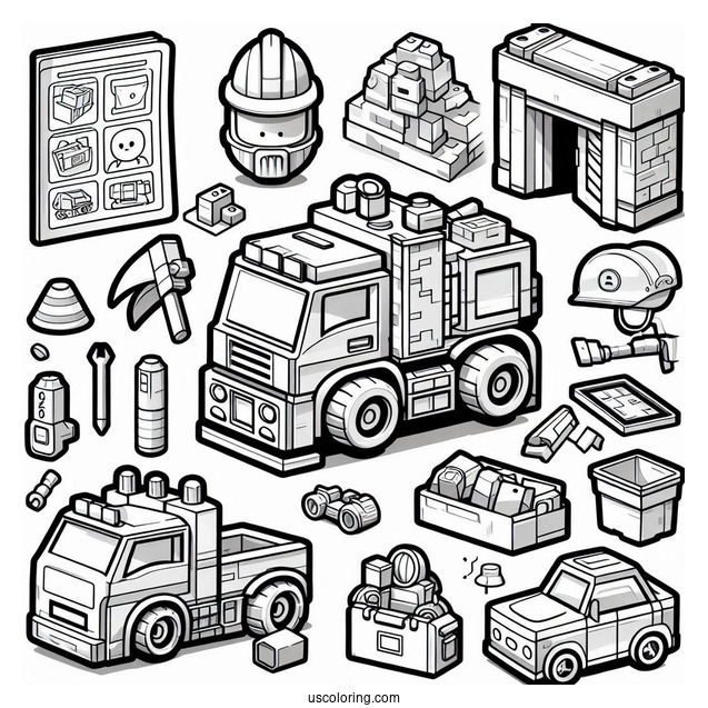 Roblox Construction Skins Coloring Sheet