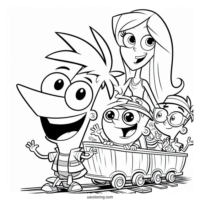 Simple Phineas And Ferb Coloring Page