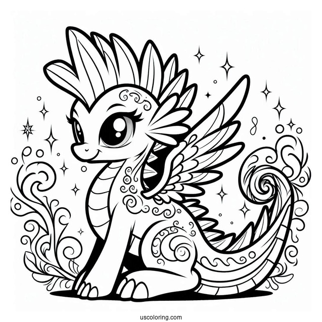 Spike the Dragon to Color for Kids