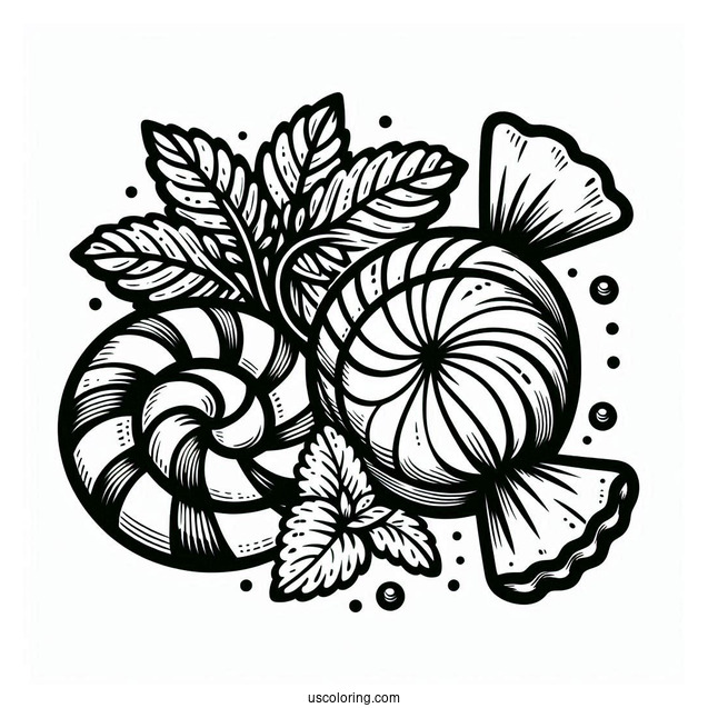 Simple Mint Candy To Color