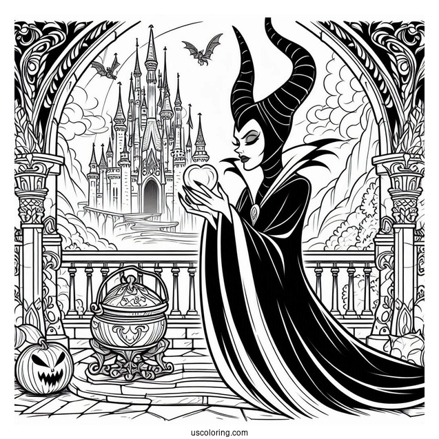 Maleficent In Castle Dungeon Coloring Page