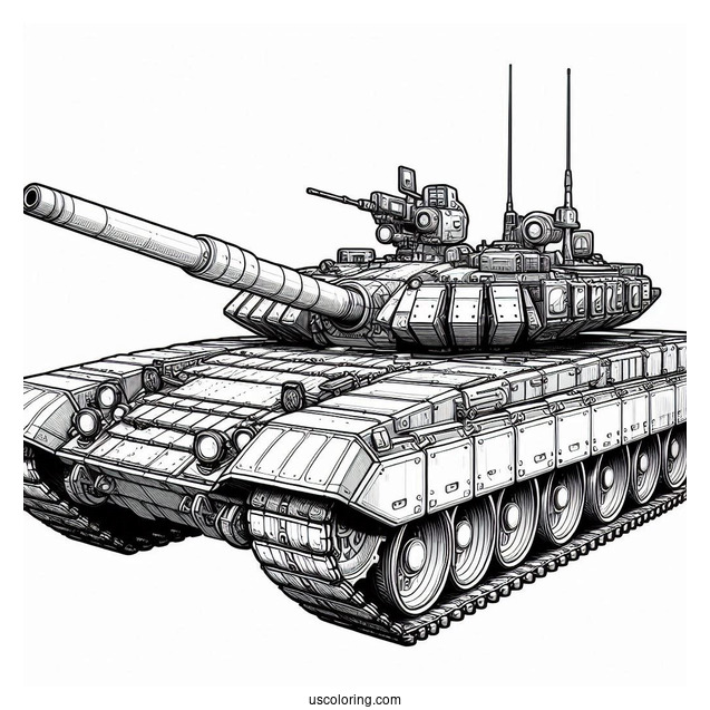 Realistic T-90M Russian Tank Coloring In
