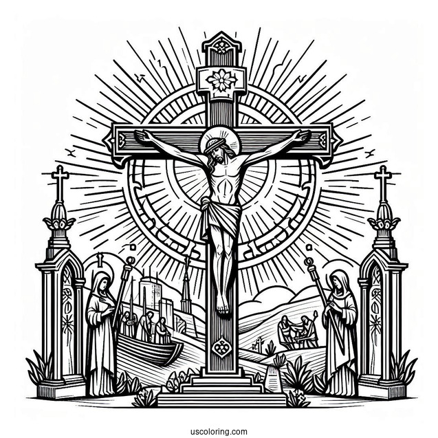 Stations Of The Cross Coloring Sheet