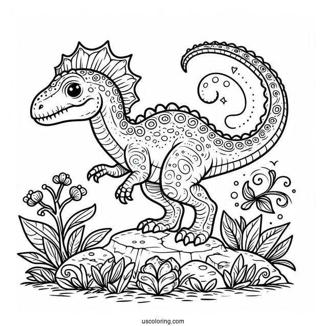 Easy Spinosaurus Coloring Page Outline For Preschoolers