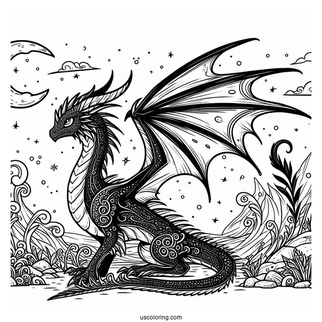 Coloring Sheet Of Night Fury Dragon