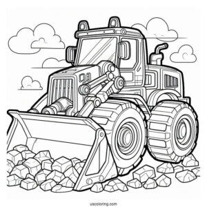 Rubble Driving Bulldozer To Color For Kids