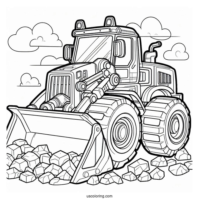Rubble Driving Bulldozer To Color For Kids