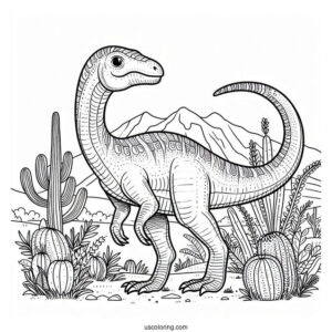 Simple Saurolophus Coloring Page For Kids
