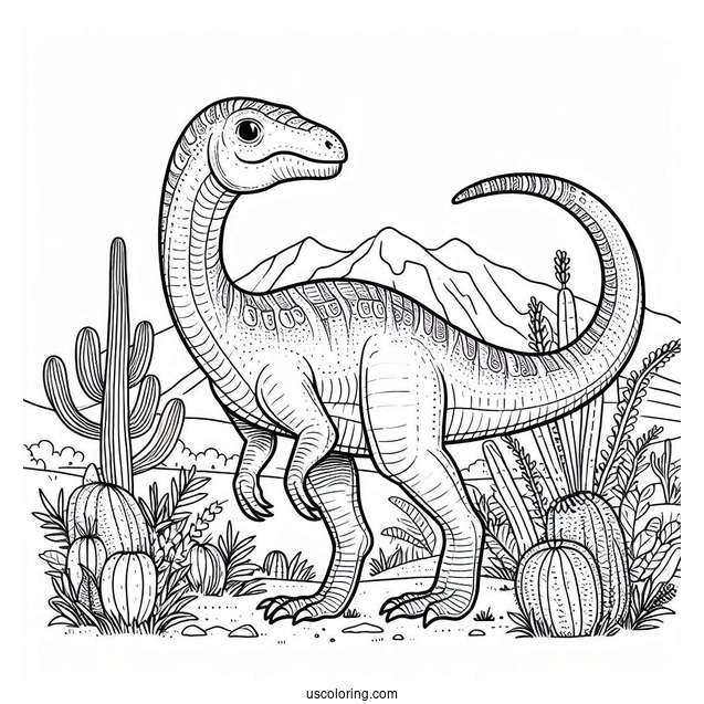 Simple Saurolophus Coloring Page For Kids
