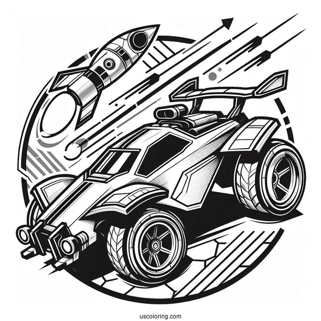 Rocket League Coloring Page Battle Cars Poster For Kids