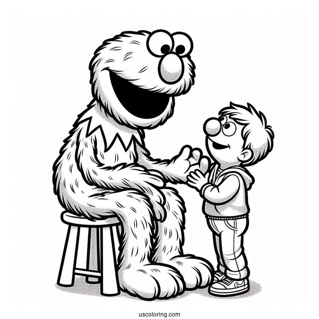 Elmo Playing With Kid Muppet