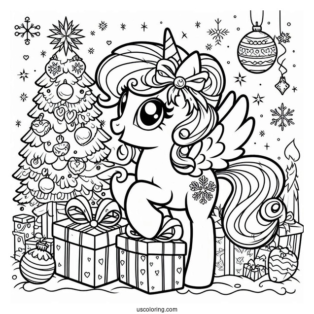 Christmas Themed My Little Pony to Color