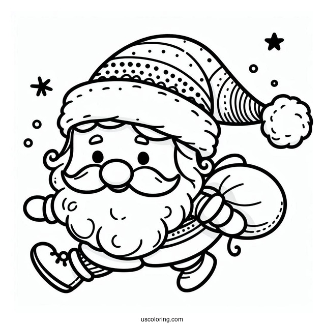 Easy Outline Of Santa To Color For Toddlers