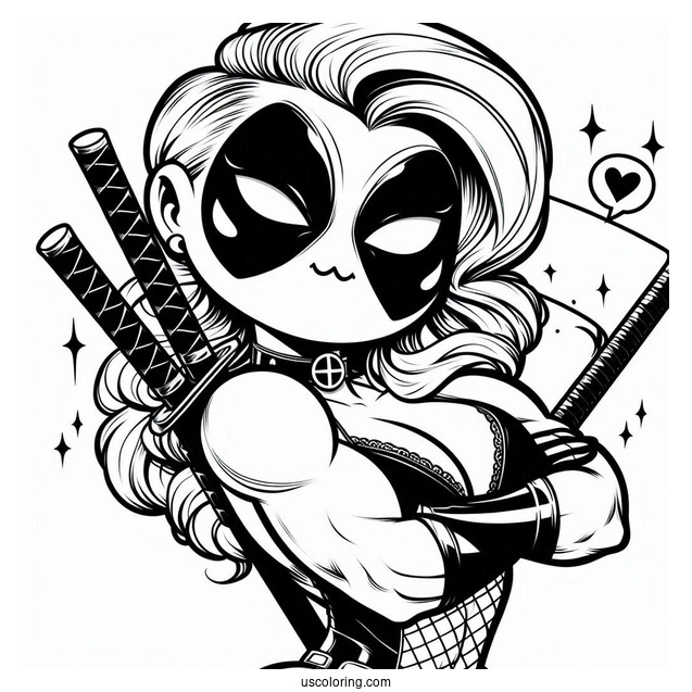 Sassy Deadpool Coloring Page