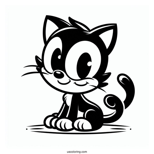 Easy Outline Of Felix The Cat Coloring Sheet