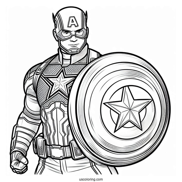 Captain America Protecting Himself With His Shield