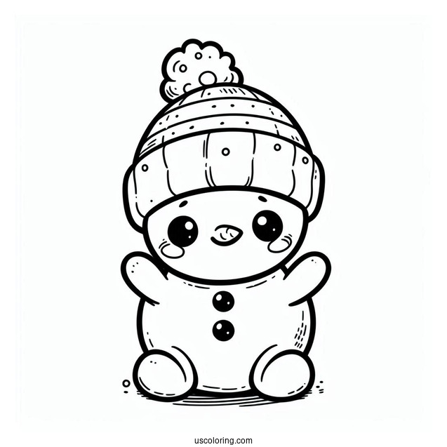 Cute Baby Snowman Coloring Page