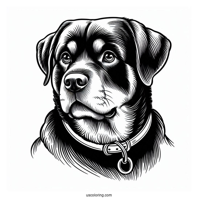 Rottweiler Dog Coloring Page