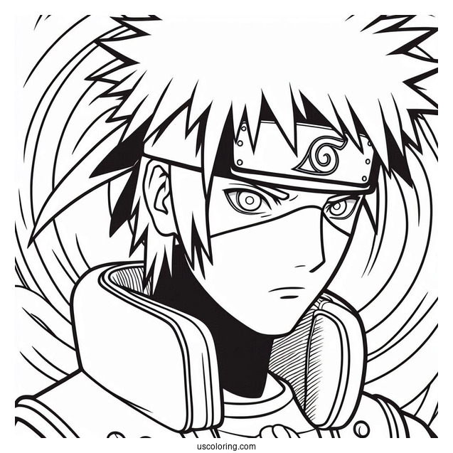 Easy Kakashi Coloring Page And Naruto Outline For Kids