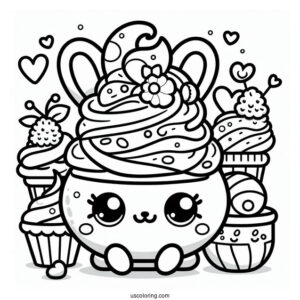 Coloring Page Of Creamy Bun-Bun Shopkins For Kids