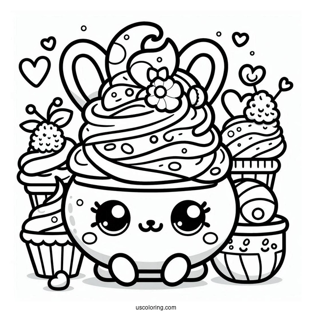 Coloring Page Of Creamy Bun-Bun Shopkins For Kids