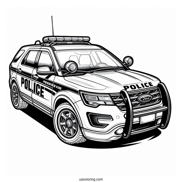 Ford Police Car Coloring Page