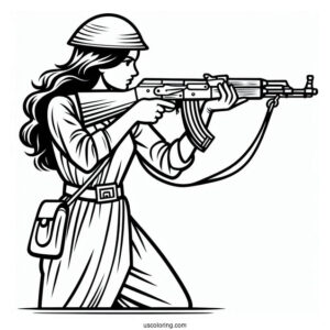 Classic Toy Soldier Coloring Page Aiming Gun