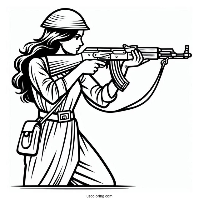 Classic Toy Soldier Coloring Page Aiming Gun