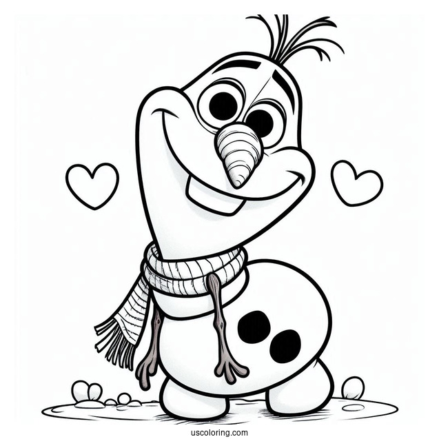 Adorable Olaf Coloring Page