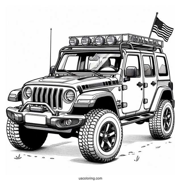 Jeep Wrangler Coloring Page For Kids