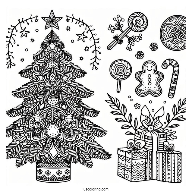 Christmas Tree With Gingerbread House