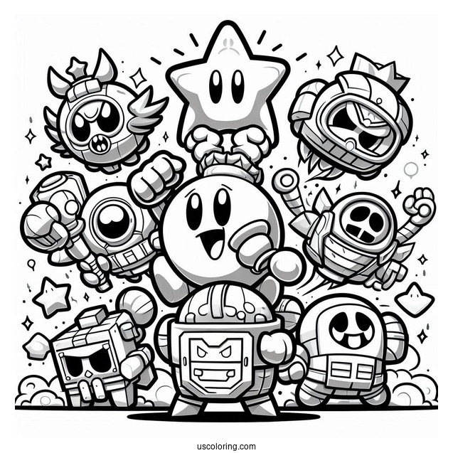 Full Page Brawl Stars Coloring Page Poster