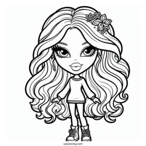 Simple Outline Of Bratz Sasha Coloring In
