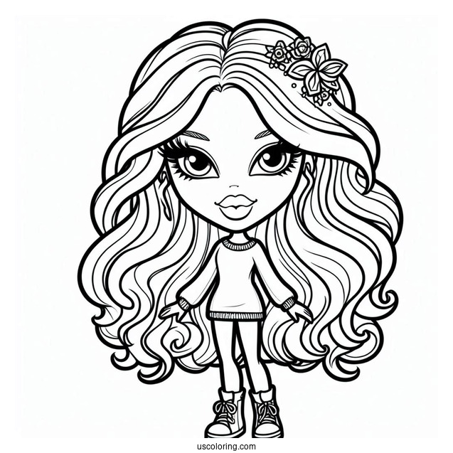 Simple Outline Of Bratz Sasha Coloring In