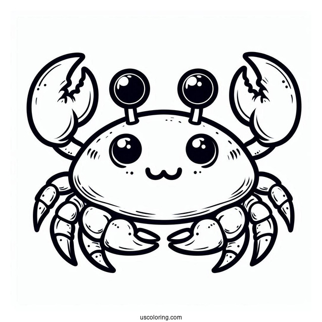 Easy Outline Crab Coloring Page
