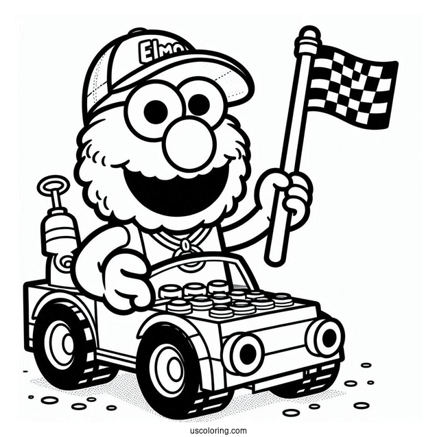 Lego Themed Elmo Coloring Page