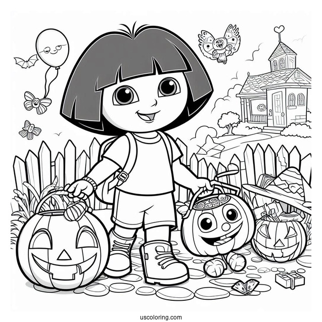 Dora And Boots Trick Or Treating For Halloween