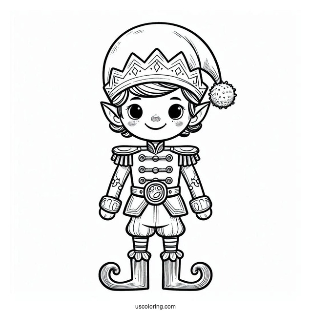Elf Nutcracker Coloring Page