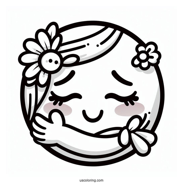 Hugging Face Emoji Coloring Page