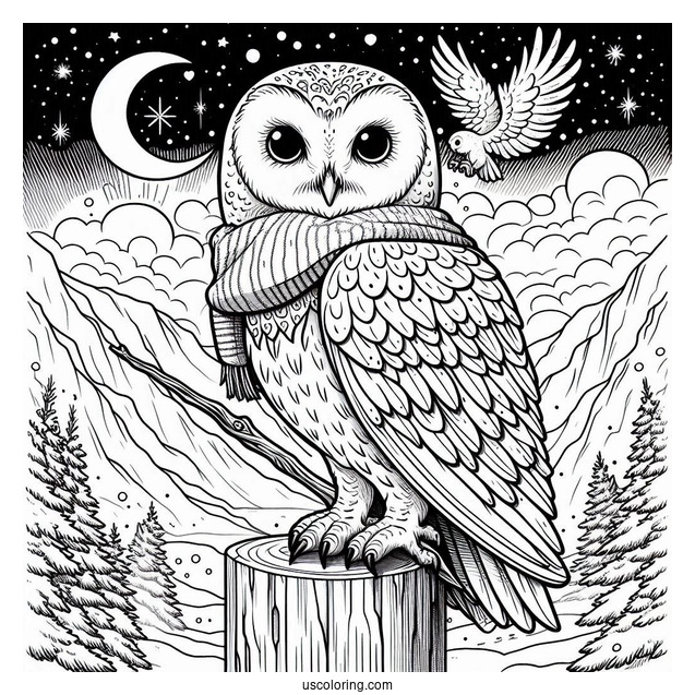 Hedwig The Snowy Owl To Color From Harry Potter